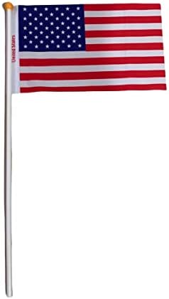 כל שוער פלסטיק מקל אמריקאי דגלי עם שרוול גודל 5.90 איקס 10.23