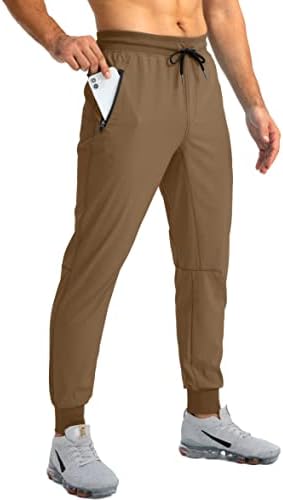 מכנסי ג'וג'ר קלים של Pudolla לגברים מכנסי חדר כושר אימון מכנסיים עם כיסי רוכסן עבור אתלטי מזדמן