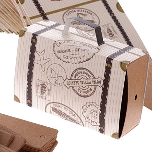חתיכות Baoblaze של 200/ערכות שיק קרפט מזוודה נייר קופסאות ממתקים קופסאות יום הולדת לחתונה טובה למסיבת יום הולדת