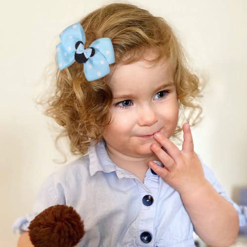 עכבר אוזני שיער קליפים 4 יחידות חמוד עכבר אוזני שיער קשתות קליפים עבור בנות תינוק ילדים נשים ורוד & מגבר; כחול מנוקדת