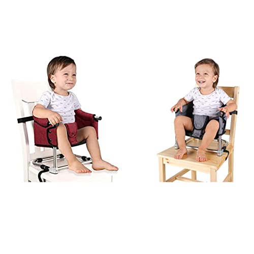 כיסא גבוה נייד מושב האכלה לתינוק, מושב פעילות לתינוק וכיסא מתקפל לתינוק לבית ולנסיעות, אפור ואדום