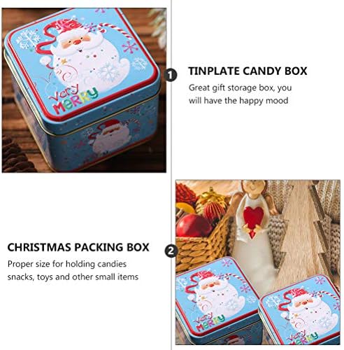 קופסאות סוכריות מרובעות של Upkoch Pillpate קופסאות אחסון מתנה לחג המולד 2 יחידות