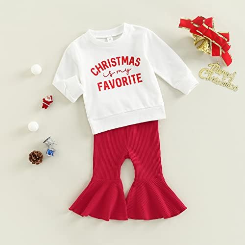 תינוקות חג מולד תלבושות פעמון-תחתוני סנטה שרוול ארוך מכתב