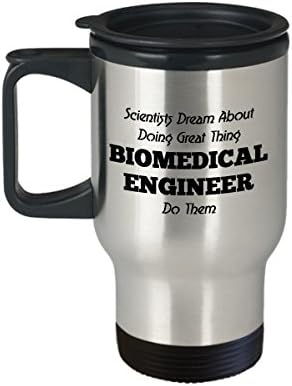 מהנדס ביו -רפואי ספל נסיעות קפה הכי טוב מצחיק רופא רפואי כוס תה כוס מושלם לגברים נשים מדעיות חולמות לעשות דבר נהדר