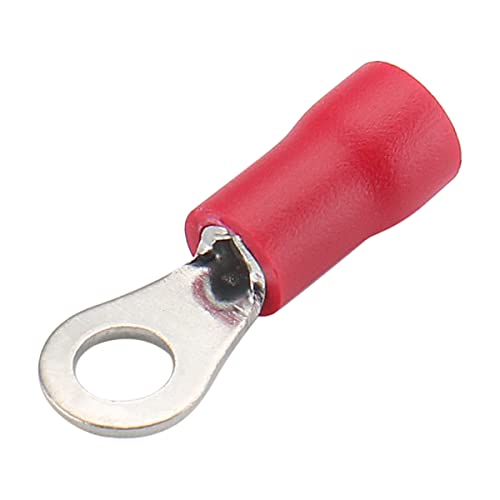 טבעת אדומה טבעת אדומה מבודדת מחבר חיווט מסוף 22 ~ 16AWG 6 גודל הרבעה RV1.25-3.5 חבילה של 100