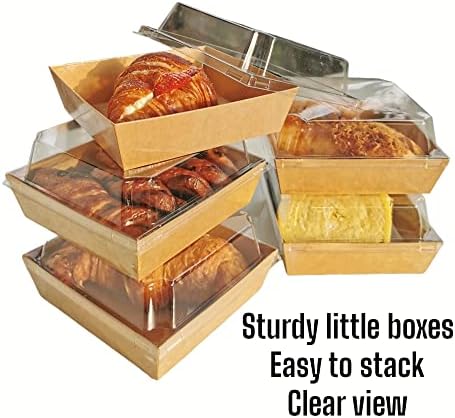 50 קופסאות חרוזים עם מכסים ברורים - מיכלי מזון חד פעמיים, קופסאות קינוחים, קופסאות עוגה, קופסת חרסיקה, קופסת כריך, קופסאות