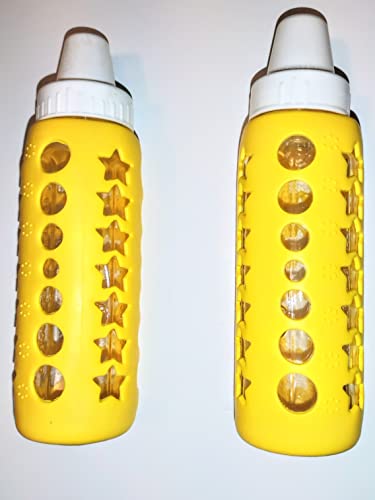 סיליקון זכוכית תינוק בקבוק כיסוי על ידי הנר - 2 מארז צהוב