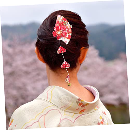 TERDYCOCO 1 זוג טיארה לבנות קימונו שיער פרח יפני אביזרי שיער שיער תליון כלה כלה כלה דובדבן פריחת דובדבן מתכת
