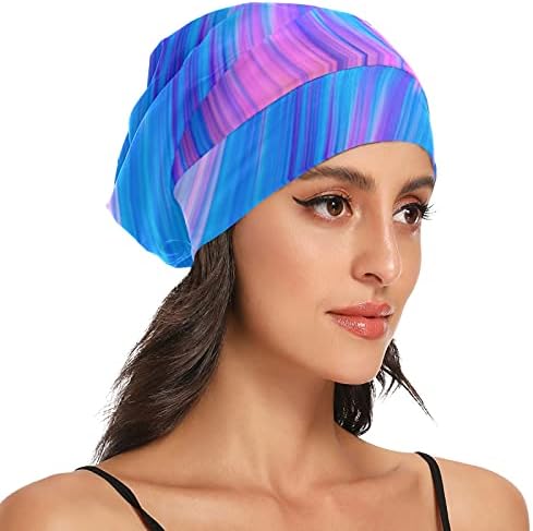 כובע עבודות זרעים כובע שינה כפיות מצנפת קשת ספירה צבעונית לנשים לעטוף לילה בגדי שיער