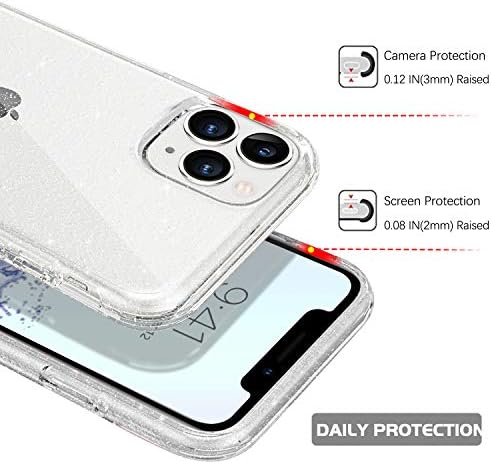 Domaver iPhone 11 Pro Max Case ברור נוצץ נוצץ ג'ל רך ג'ל נגד החלקה עמידה עמידה כיסוי טלפון מגן אטום-זעזועים לאייפון 11 Pro