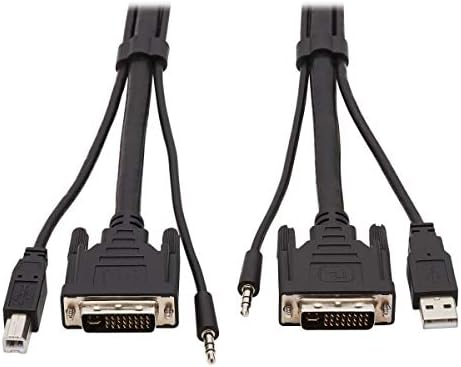 Tripp Lite DVI KVM כבלים ערכת 3 ב 1 DVI, USB 3.5 ממ שמע 3XM/שחור 6ft