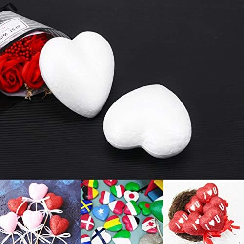 עיצוב חתונה של Kesyoo 24 יחידות קצף מלאכה לבבות לבבות בצורת לב כדורי קצף דגם פרויקט פרחי חתונה לחג המולד