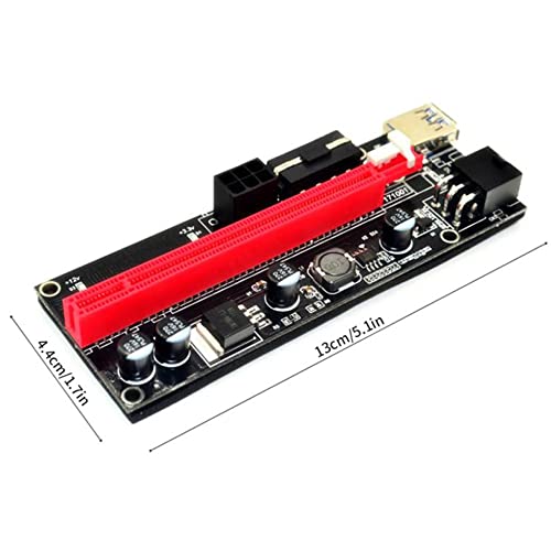 1PCS PCI-E RISER 009S 1X 16X מאריך PCI E USB RISER 009S DUAL 6PIN מתאם כרטיס SATA 15PIN עבור BTC MINER R USB