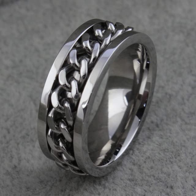 קולסו 8 ממ כסף שרשרת טבעת עבור גברים ונשים-94589