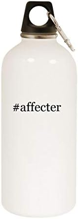 מוצרי Molandra Affecter - 20oz hashtag בקבוק מים לבנים נירוסטה עם קרבינר, לבן