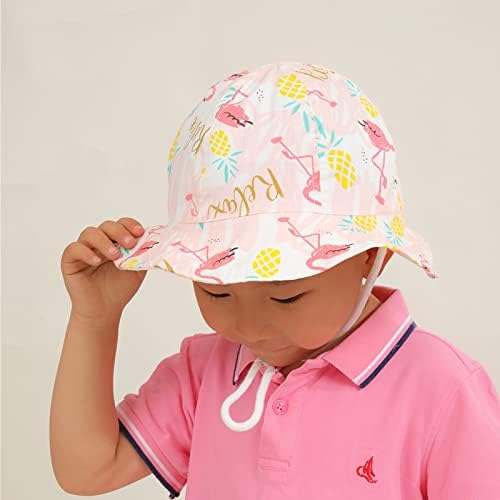 קיץ סאן כובע שמש UPF 50+ הגנת שמש מתכווננת כובע חוף ים כובע דלי פעוטות שוליים לבנים לבנות תינוקות תינוקות