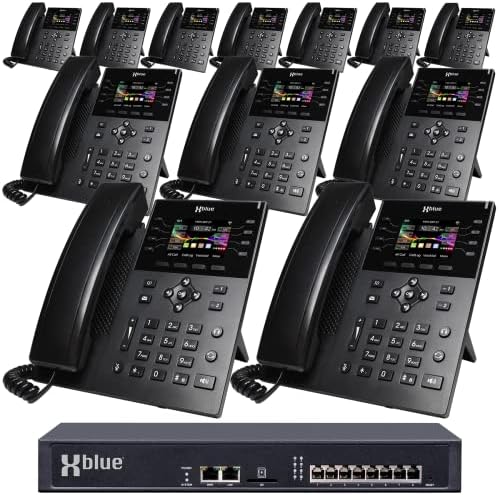 XBLUE QB2 צרור מערכת עם 12 טלפונים IP IP של IP8G כולל דיילת אוטומטית, דואר קולי, תוספי טלפון סלולריים ומרוחקים