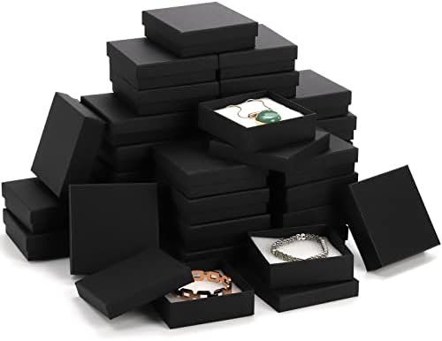 Fasmov 36 קופסת מתנה של תכשיטים, שרשרת תכשיטים עגיל קופסת מתנה עם כרית כותנה, קופסת מתנה קטנה עם מכסי צמידי צמיד תליון צמידי