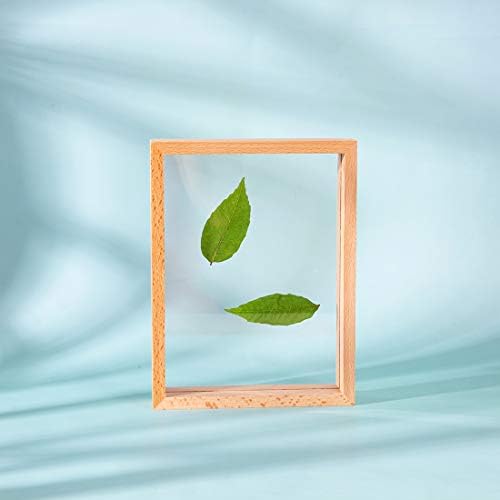Longwin 5x7 עץ צף מסגרות תמונה כפול צדדי אקריליק דגימה צמח דגימה מסגרת אמנות מיובשת תצוגה מיובשת קישוט שולחן