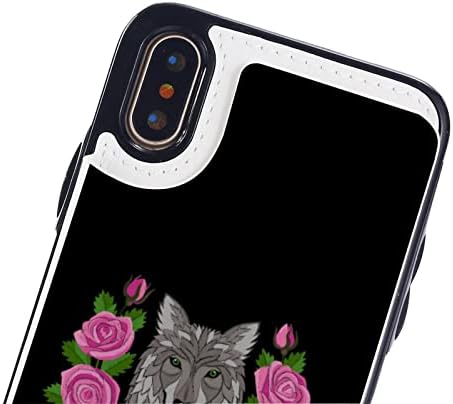 זאב ורדים ארנק מקרי טלפון אופנה עור עיצוב מגן מעטפת עמיד הלם כיסוי תואם עם