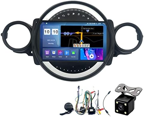 FBKPHSS אנדרואיד 11 2 רדיו רכב DIN עבור BMW מיני 2007-2015 מערכת מולטימדיה לרכב עם רדיו רכב מסך מגע תומכת ב- Bluetooth
