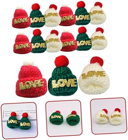 קיסאנג ' ל 36 יחידות קישוטי כובעי בובה מיני מלאכת צמר זעיר עשה זאת בעצמך לסרוג אביזרי סריגה חוט חג המולד