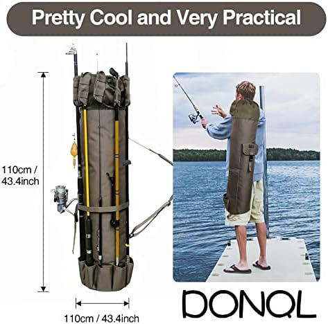שקיות חור דיג של Donql מחזיקי מוט דיג חיצוניים קמפינג רב -תפקודי קמפינג ניידים תרמיל תרמיל תרמיל קלא