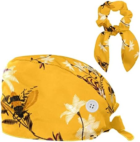 yoyoamoy גולגולת פיראטים מצוירת ביד עם תמנון כובע עבודה עם רצועת זיעה וכפתור לשפשף כפתור כובע כובע שיער שיער