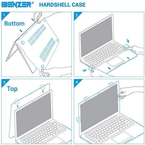 IBENZER תואם ל- MacBook Pro 13 אינץ 'מארז A1278 שחרור 2012-2008, מארז מעטפת קשה מפלסטיק עם כיסוי מקלדת וכיסוי מסך לגרסה