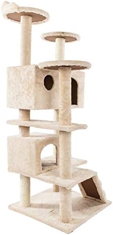 52 מוצק חמוד סיסל חבל קטיפה חתול לטפס עץ חתול מגדל בז'
