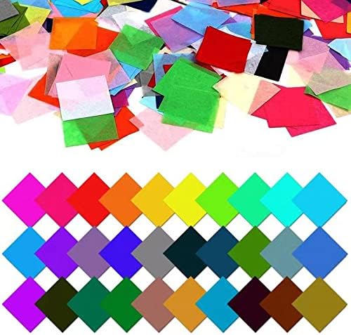 3000 יחידות 2 ב רקמות נייר ריבועים, 30 מגוון צבעים אמנות קשת רקמות נייר רקמות פסיפס ריבועים עבור עשה זאת בעצמך אמנויות קרפט