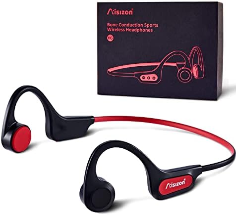 אוזניות הולכת עצם AISIZON Bluetooth H6, מעל אוזניות ספורט אוזניים, אוזניות אוזניים פתוחות Bluetooth אלחוטי לריצה,