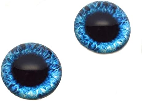 איריס כחול בהיר איריס כיפה גבוהה זכוכית קאבושוני עיניים לתליון להכנת תכשיטים עטופים תכשיטים פו מלאכה או פסלים