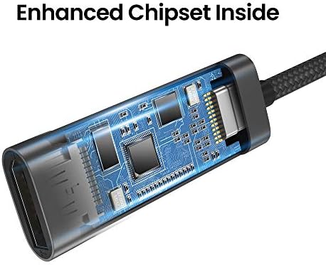 TOMTOC USB-C לתצוגה של DisplayPort 1.4 מתאם 4K 60/120 הרץ, אלומיניום USB 3.1 סוג C/Thunderbolt 3 כדי לתצוגה כבלים