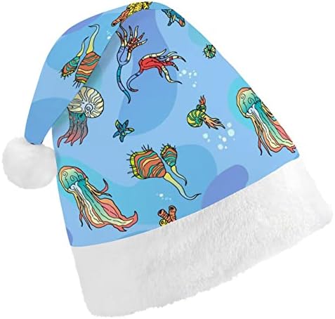 תחת עולם ים מצחיק חג המולד כובע סנטה קלאוס כובעי קצר קטיפה עם לבן חפתים עבור חג המולד חג מסיבת אספקת קישוט