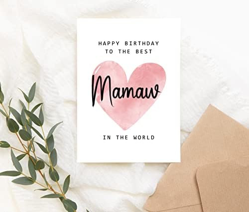 יום הולדת שמח למאמאו הטוב ביותר בכרטיס העולמי - כרטיס יום הולדת של MAMAW - כרטיס MAMAW - מתנה ליום האם - כרטיס יום הולדת שמח