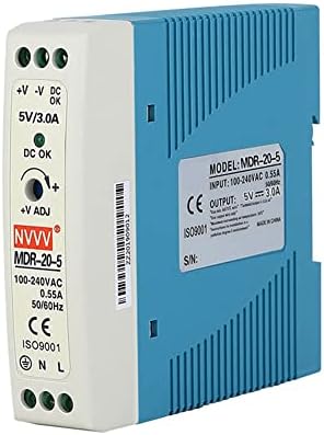 NVVV MDR-20-5 AC ל- DC DIN-Rail אספקת חשמל 5V 3 אמפר 15W