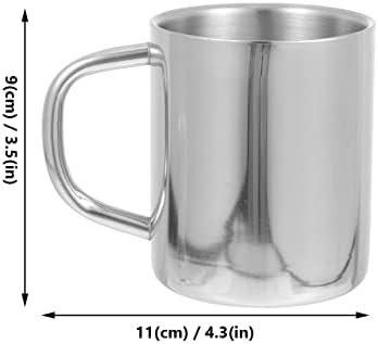 Upkoch Espresso K כוסות ספלי נירוסטה כוס מים: 2 יחידות 300 מל קפה מתכת ספל תה כוסות תה יין כוס מים כוס שותות