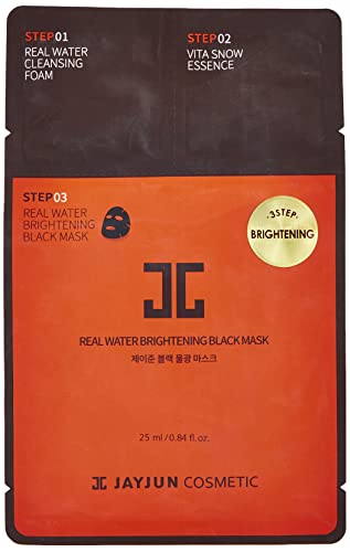 ג ' ייג ' ון מים אמיתיים מבהירים מסכה שחורה, חבילה של 10 גיליונות, 25 מ ל, 0.84 פל. עוז, התבהרות, לחות, מסכת גיליון,