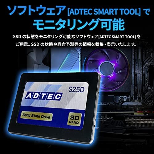 アドテック ADTEC ADC-S25D1S-2TB 3D NAND SSD, סדרת ADC-S25D, 1.92 TB, 2.5 אינץ ', SATA
