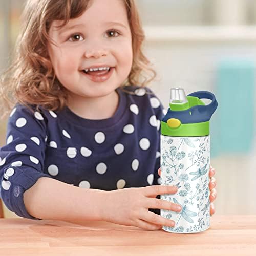 זאויה שפירית בקבוק מים לילדים עם מכסה קש כפול קיר כפול מבודד נירוסטה לנירוסטה לשימוש חוזר עבור בנות בית הספר בנות