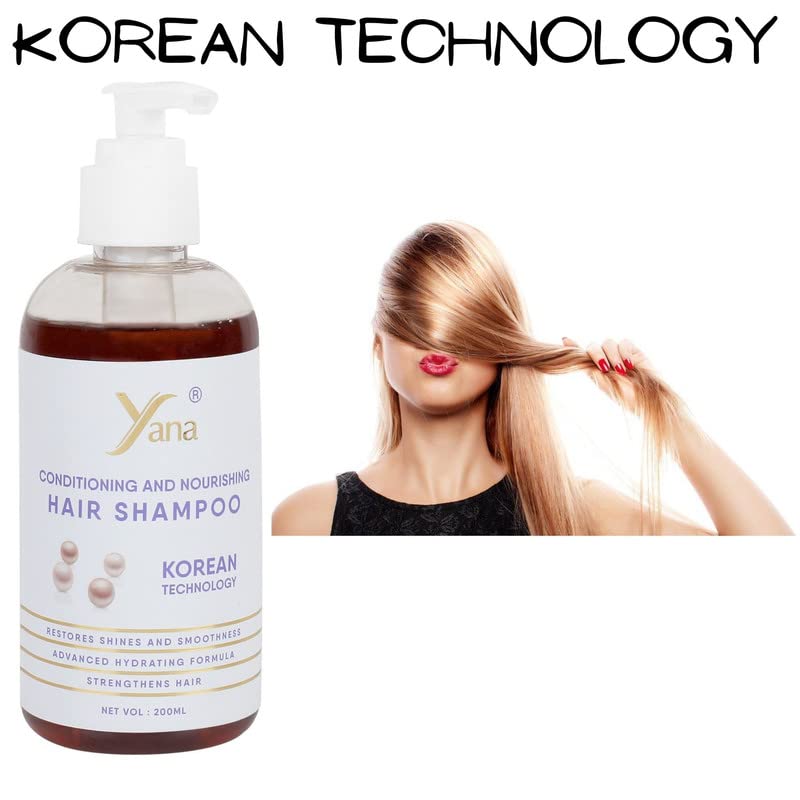 שמפו שיער של יאנה עם שמפו צמחי מרפא קוריאני ומזגנים לנפילת שיער
