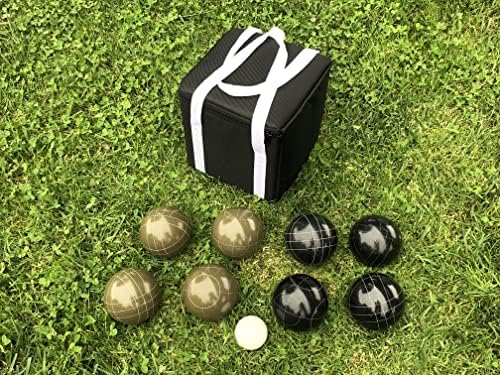 קניית כדורי קנה רישום חדש - ערכות בוצ'ה ייחודיות - 107 ממ עם כדורים חומים ושחורים זית, תיק שחור