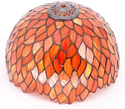 טיפאני מנורת שולחן מוכתם זכוכית מנורה שליד המיטה אדום ויסטריה זיכרון בציר מסורתי סגנון שולחן קריאת אור 18 גבוה