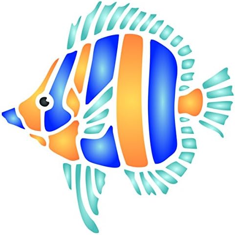 סטנסיל דגים, 3.25 על 3.25 אינץ ' - ים אוקיינוס ימי חוף ים שונית דגים סטנסילים עבור ציור תבנית