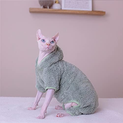 Sphynx בגדי חתול חסרי שיער חורף חורף חם עבה ארבע רגליים סרבל סרבל תלבושת סוודר חולצות חתלתול חולצות צבע אחיד פיג'מות