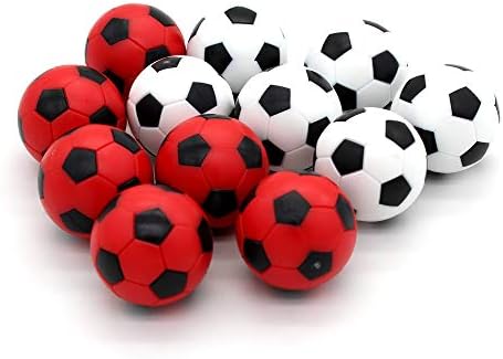 כדורי כדורגל BQSPT כדורי פוספוס החלפת 12 חבילות, כדורי כדורגל שולחן אדום ושחור כדור 36 ממ כדורגל לבן, גודל רגולציה גודל פוסבול