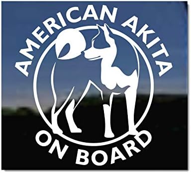 אקיטה אמריקאית על הסיפון ~ מדבקת מדבקות חלונות ויניל כלבים