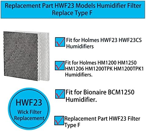 Zybulshjt hwf23-cs מסננים החלפת פתיל עבור Holmes HWF23 Holmes HM1200 HM1250 HM1206 HM1200TPK HM1200TPK1 BIONAIRE BCM1250