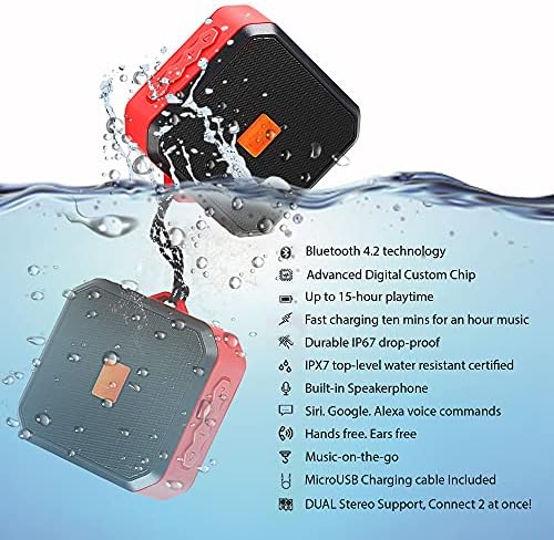 Tek Styz IPX7 רמקול תואם ל- LG E420 שלך עם זמן משחק אטום למים, מקורה, חיצוני נסיעה 1500